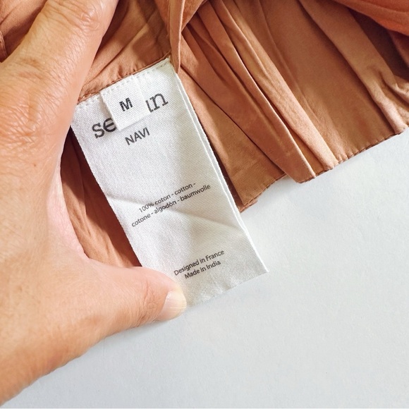 Sessun Navi Smocked Cotton Top - Picture 12 of 13